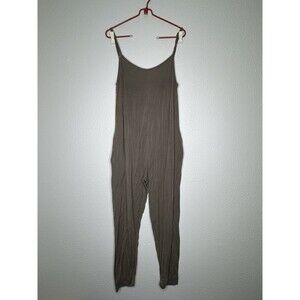 Women's Wishlist Romper Jumpsuit Size Medium/Large Brown Pockets Comfy *See Pics